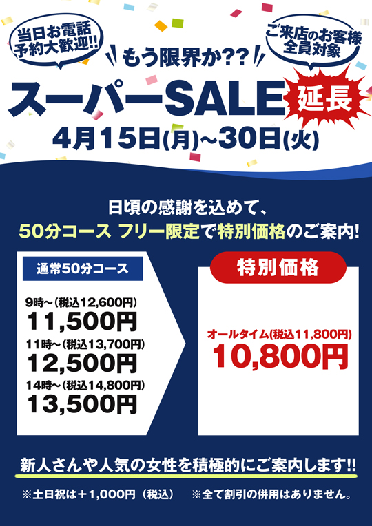 もう限界か？？スーパーSALE延長